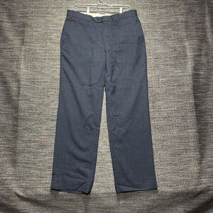 Brooks 346 Dress Pants Men's Size 36x32 Blue Straight Wool Madison Fit
